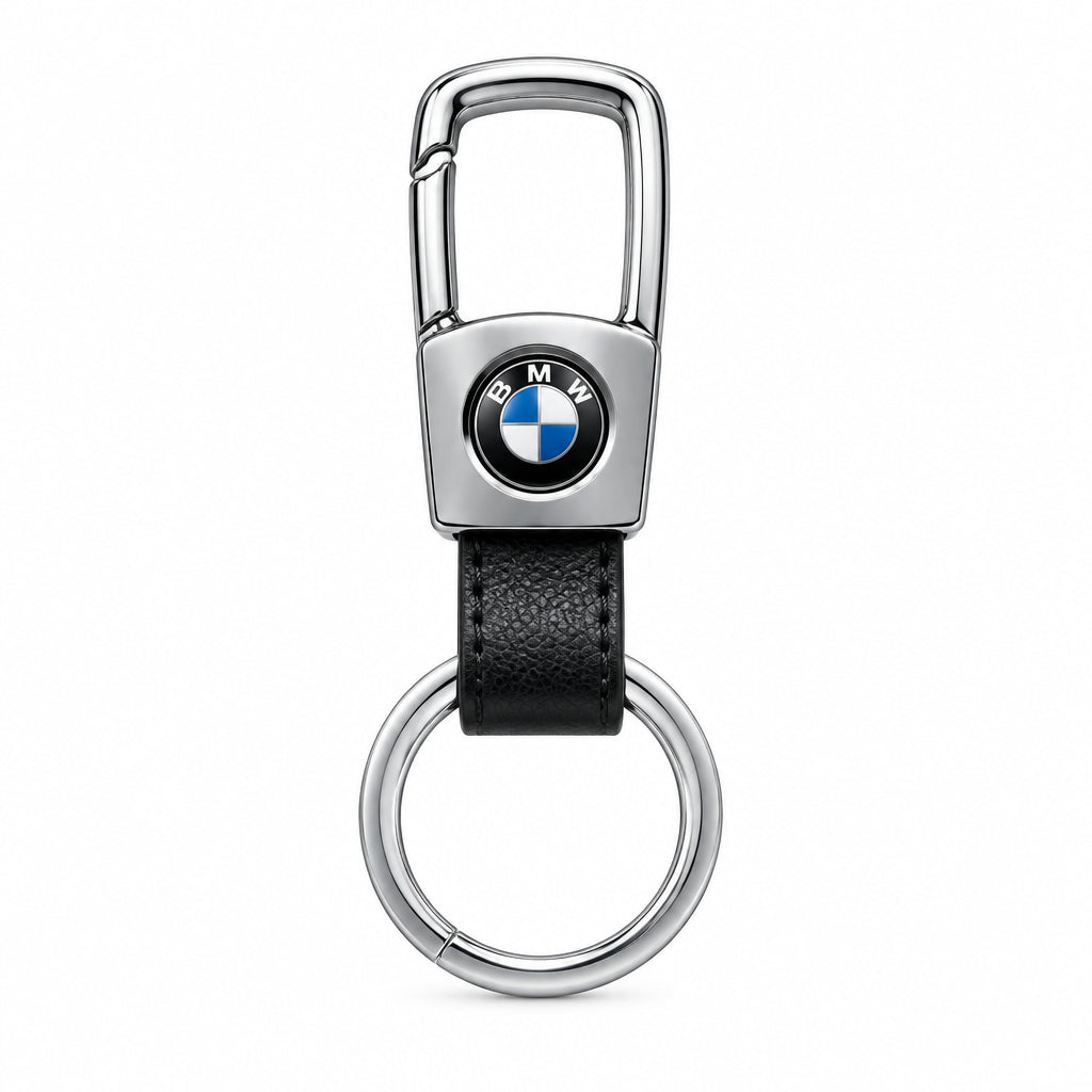 Cars Logo Metal and Leather Keychain – Premium Car Key Ring Holder