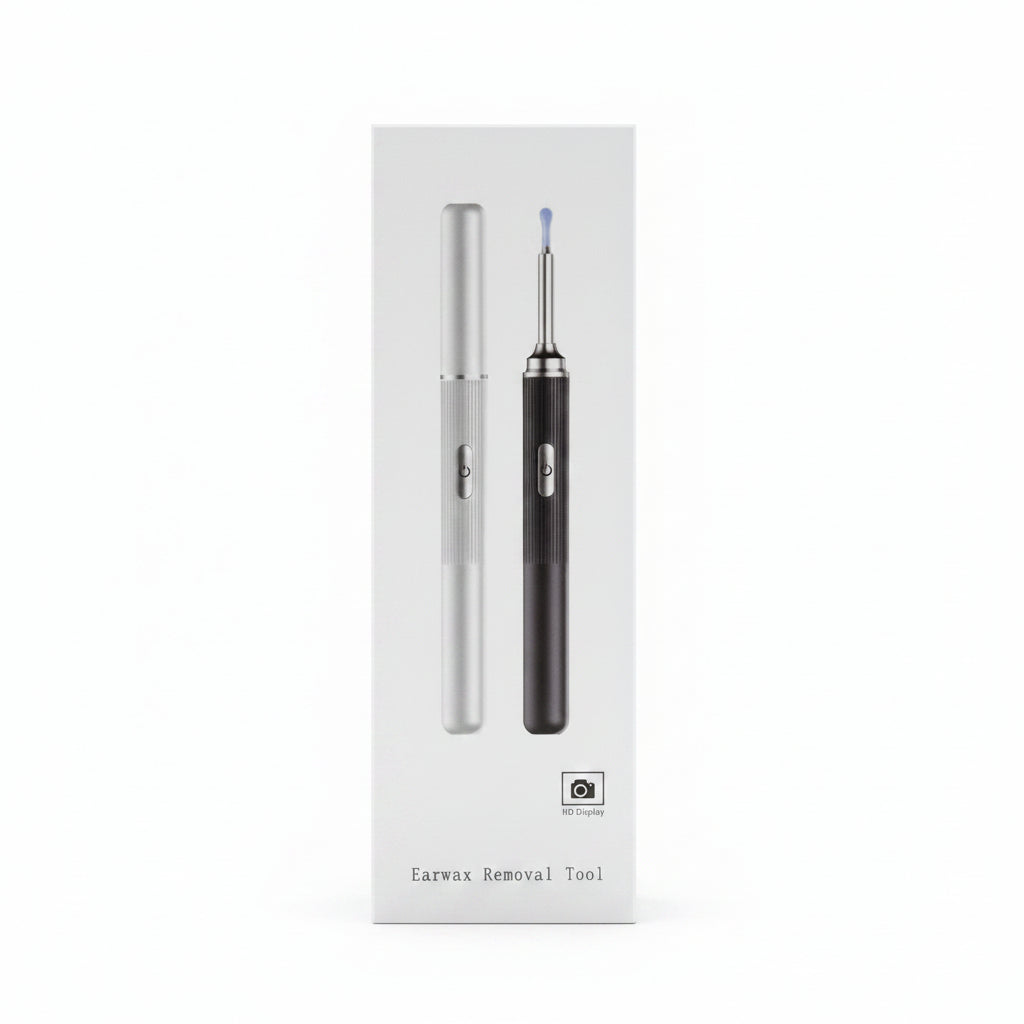 Smart Visual Earwax Removal Tool – Wireless Ear Otoscope with HD Camera, LED Illumination, and Soft Silicone Ear Scoops
