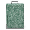 Green Leaf Print Laundry Hamper – Stand-Up Metal Frame Basket - Large
