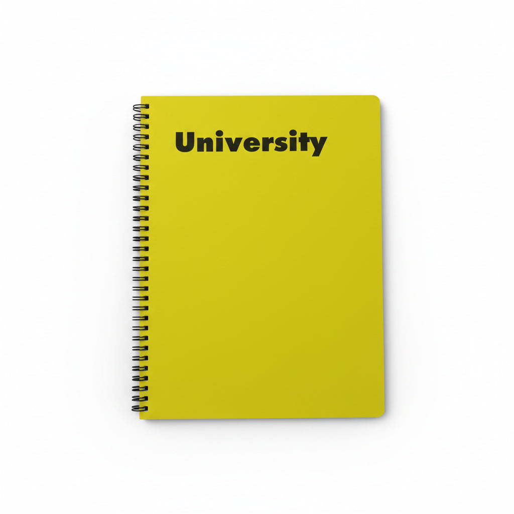 University Cartoon Cover Grid Double Spiral Notebook 144 Pages - square lines