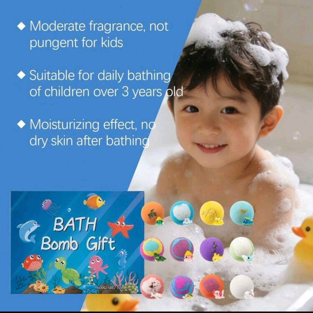 Kids' Surprise Marine Animal Bath Bomb Gift Set - 12 Pieces