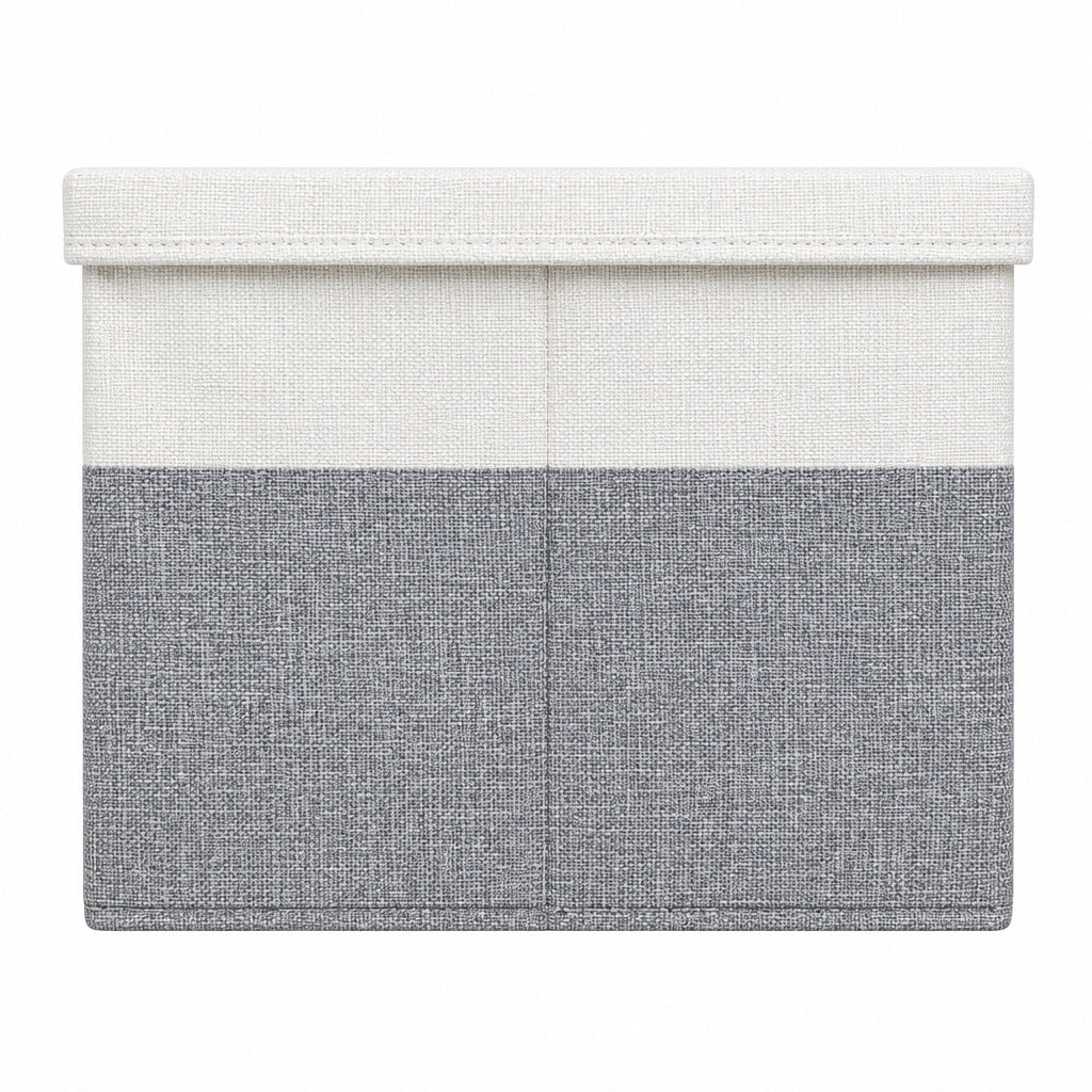 Two-Tone Fabric Storage Box with Lid – 30L Collapsible Organizer Bin