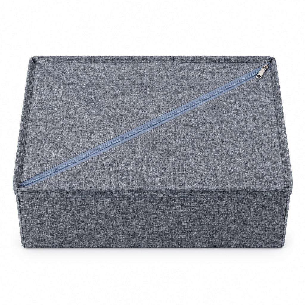 Multi-Compartment Fabric Underwear and Sock Organizer – Dark Gray Drawer Divider Box