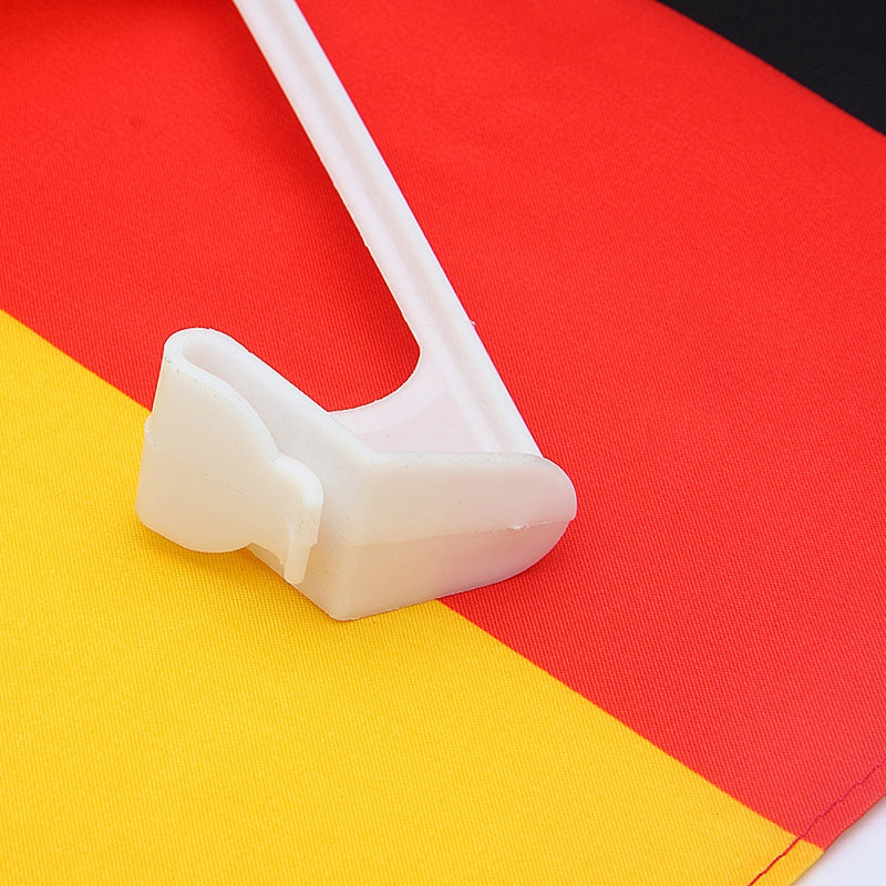 Universal Car Window Clip National Flag - Durable Polyester Country Flags with Heavy-Duty Window Mount Pole for Vehicles, Sports Events & National Days