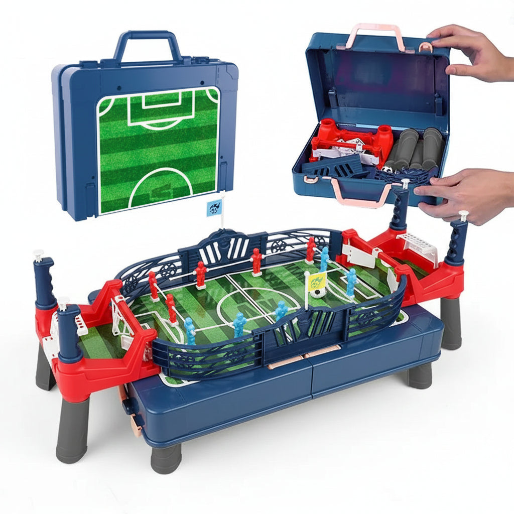 Portable Table Football Game Set – 2-in-1 Foldable Suitcase Bouncy Soccer Battle Board