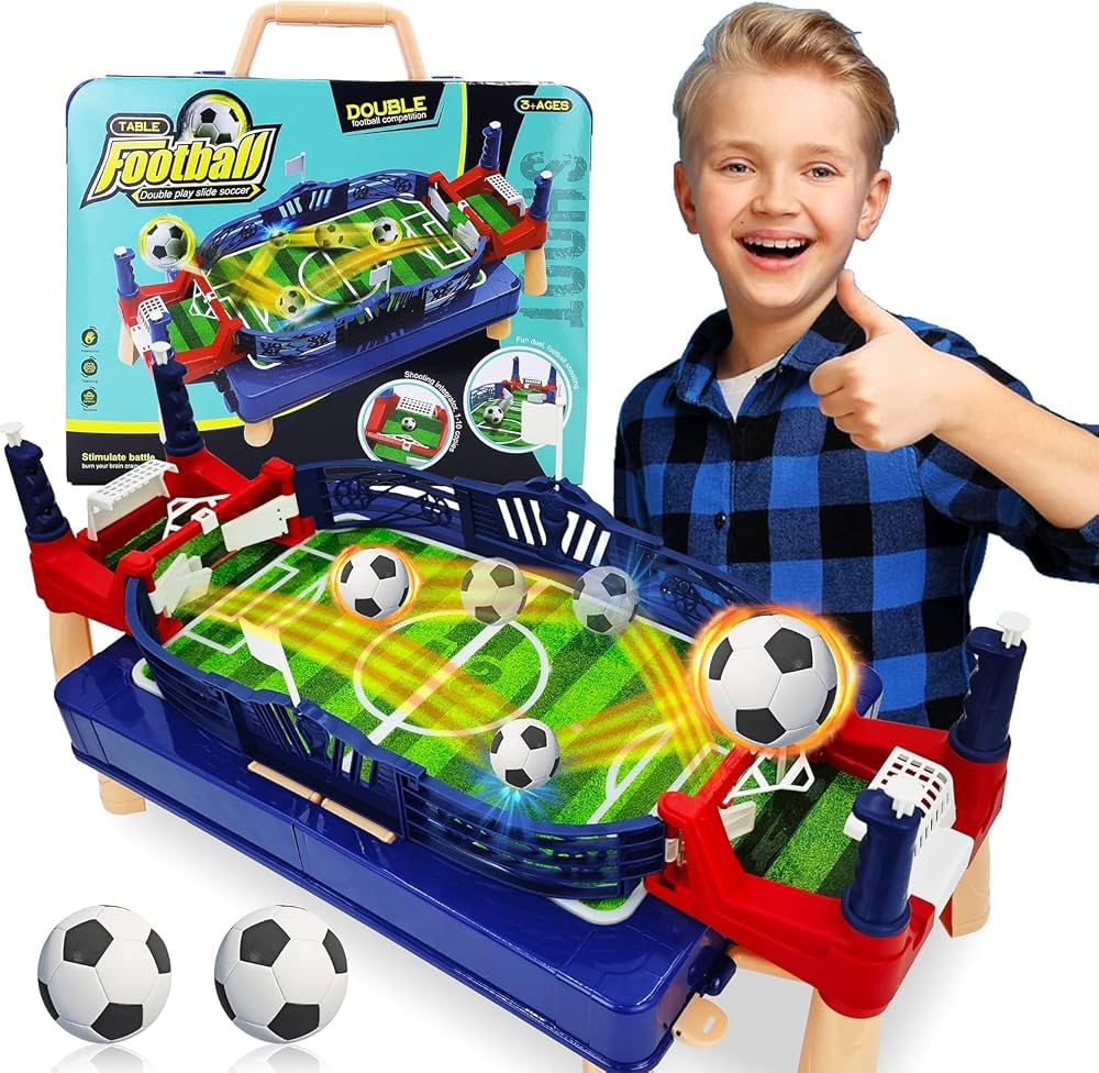 Portable Table Football Game Set – 2-in-1 Foldable Suitcase Bouncy Soccer Battle Board