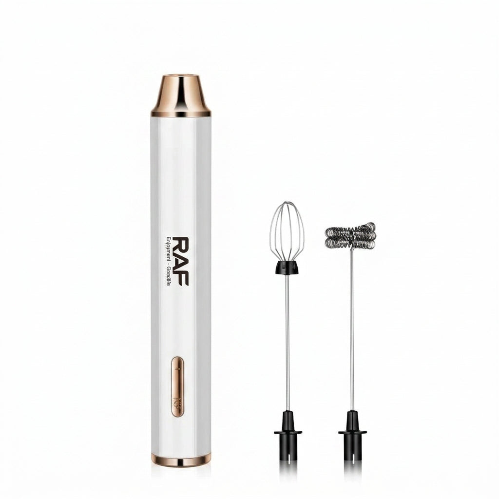 RAF 2-in-1 Handheld Electric Egg Whisk & Milk Frother - 10W Rechargeable 3-Speed Coffee Foam Maker for Lattes, Cappuccinos, and Baking