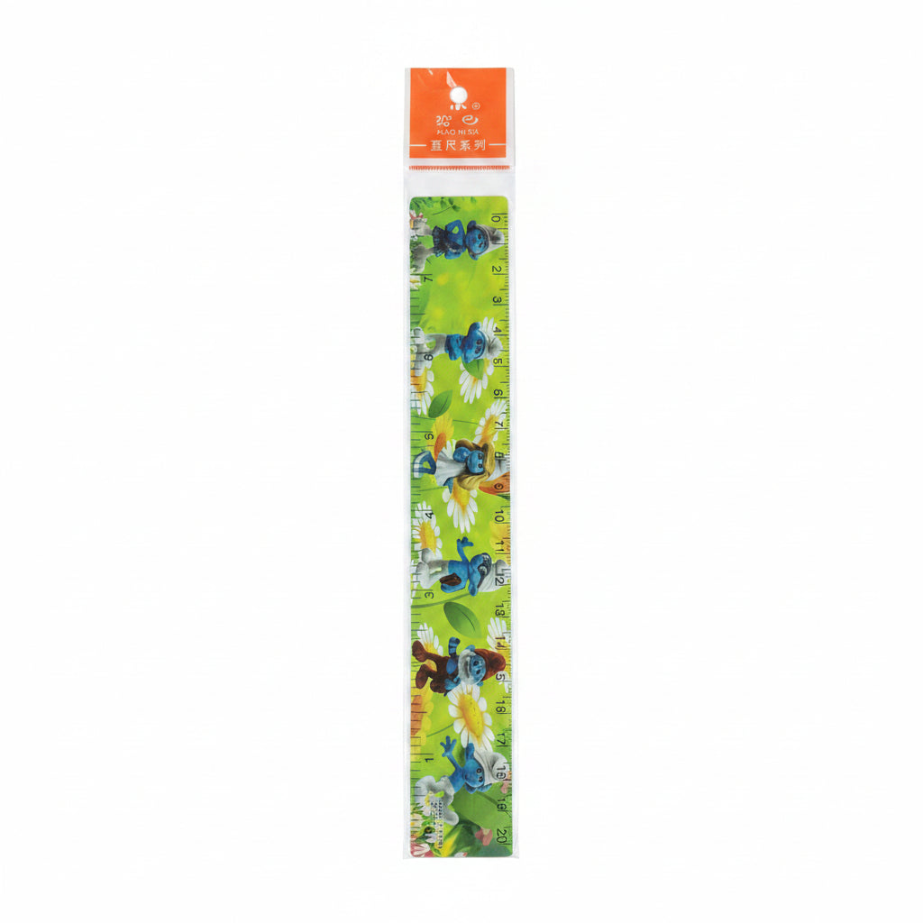 Cartoon 20cm Straight Ruler - Smurfs Design