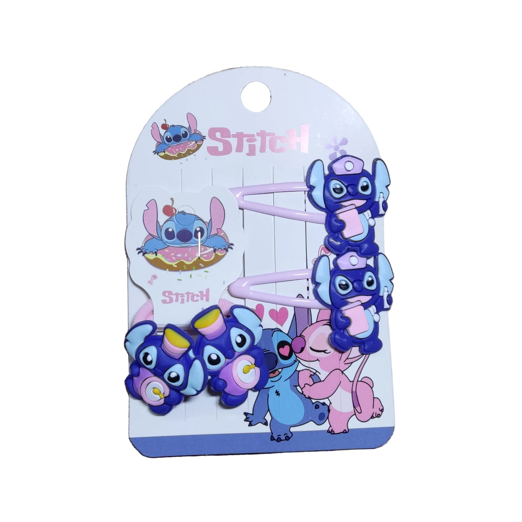 Stitch Theme Cartoon Hair Clip Set – Assorted Character Hairpins and Accessories