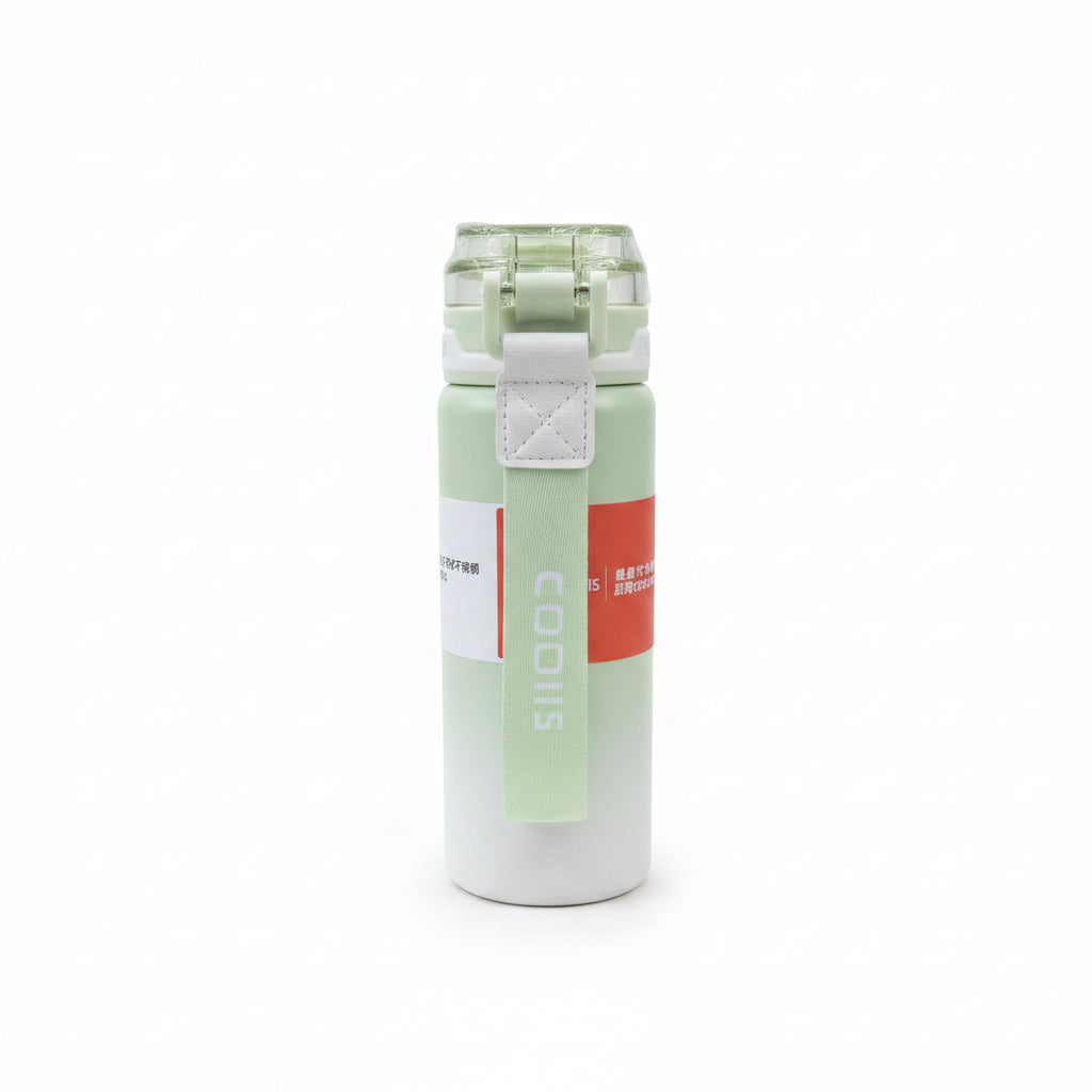 Coolis 500ml Insulated Stainless Stee. Water Bottle | Leak-Proof Sports Travel Flask with Flip-Top Locking Lid & Wrist Strap