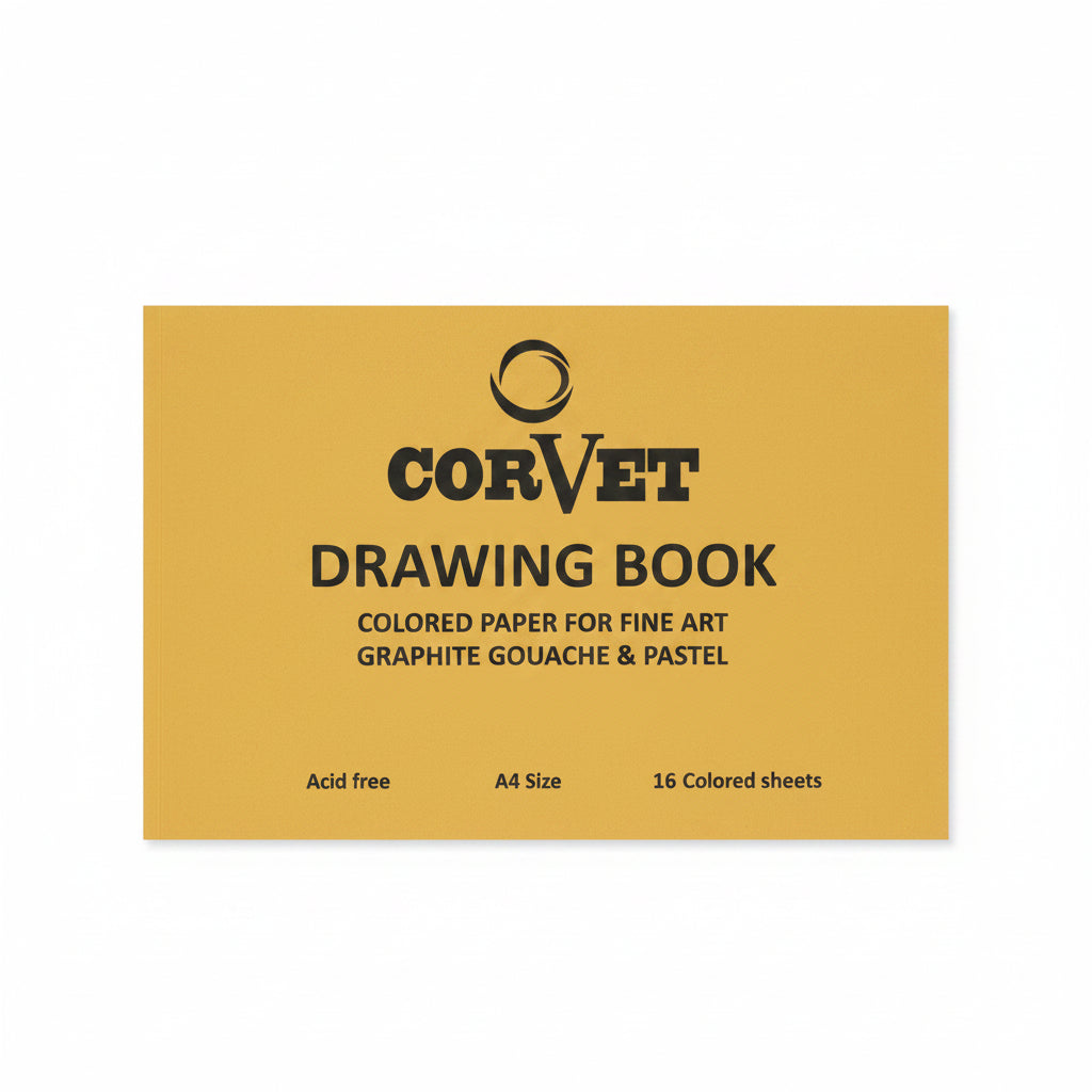 Corvet Drawing Book – A4 Colored Paper Pad for Fine Art, Graphite, Gouache & Pastel 230g