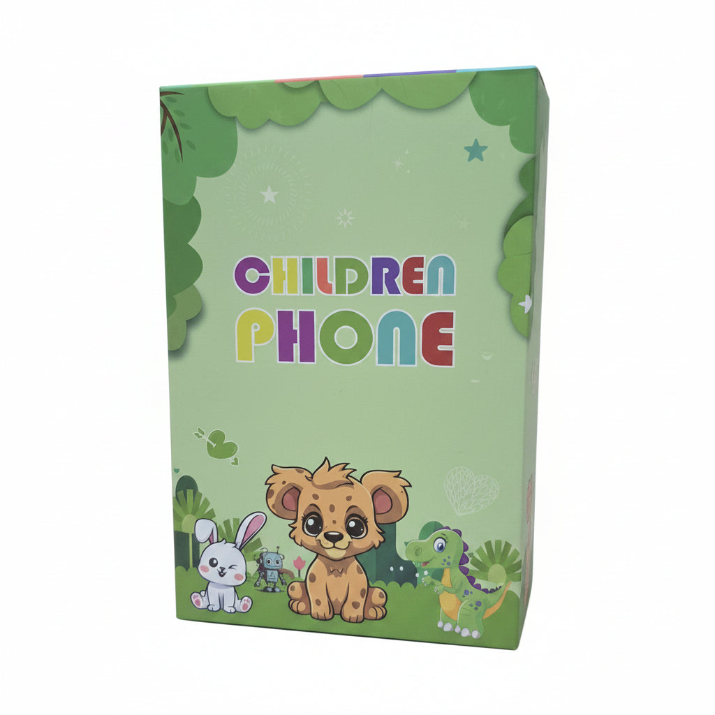 Cartoon Animal Children's Smart Phone Toy – Interactive Educational Play Phone with Dual Camera, Soft Silicone Protective Case, and Pre-Loaded Learning Apps for Boys and Girls