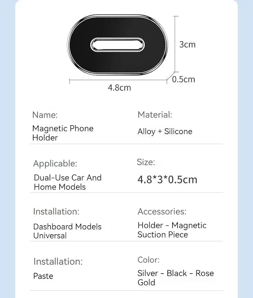 Ultra-Slim Magnetic Car Phone Holder. Universal Multi-Surface Dash & Wall Mount