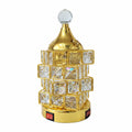 Luxury Crystal Electric Bakhoor Burner - Elegant Gold Metallic Oud Incense Burner with LED & Reflective Crystal Beads & Easy Power Switch for Home and Office Decor.