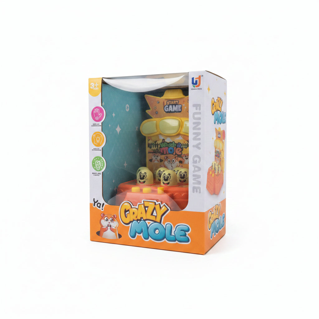 Crazy Mole Interactive Electronic Whack-A-Mole Game. Kids Arcade Toy with Music & Lights