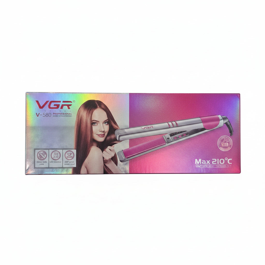 VGR V-580 Professional Hair Straightener - Ceramic Tourmaline Flat Iron with LED Temperature Display and Max 210°C Heat