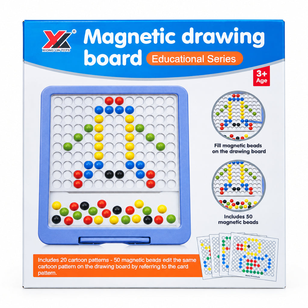 Xiong Lin Toys Magnetic Drawing Board – Educational Bead Mosaic Puzzle Set