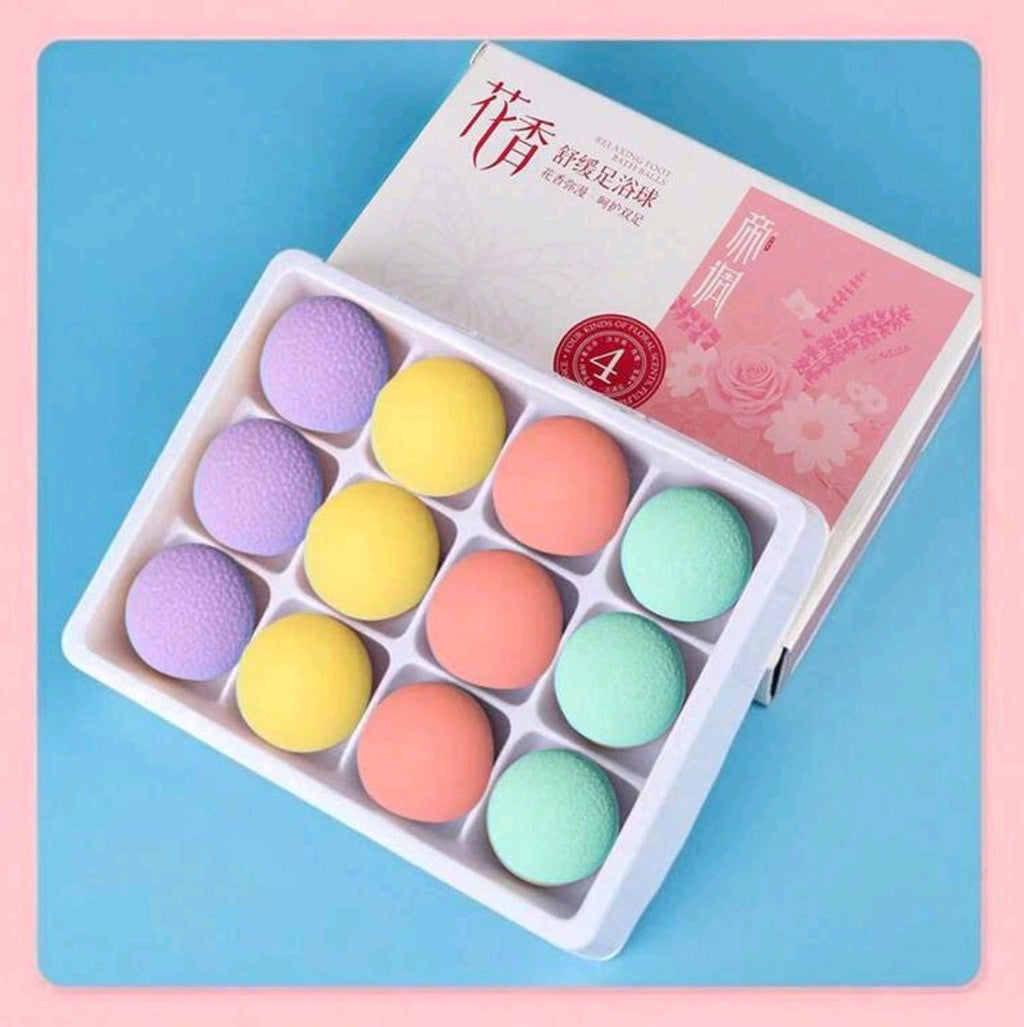 Relaxing Foot Bath Balls – Floral Aromatherapy Spa Set (12 Pieces)