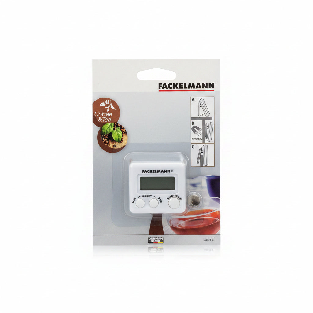 Fackelmann Digital Kitchen Timer – Magnetic Countdown & Count-Up Stopwatch for Coffee Brewing and Cooking
