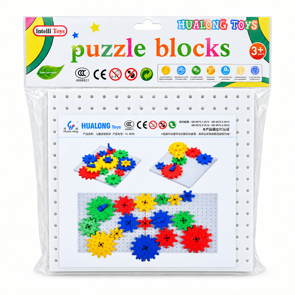 Gear Puzzle Blocks Set – Educational Interlocking Gear Toy