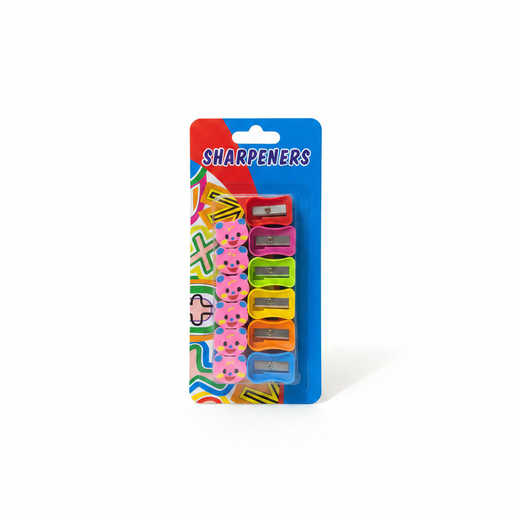 Colorful Cartoon Pencil Sharpener & Eraser Set – Assorted Pack