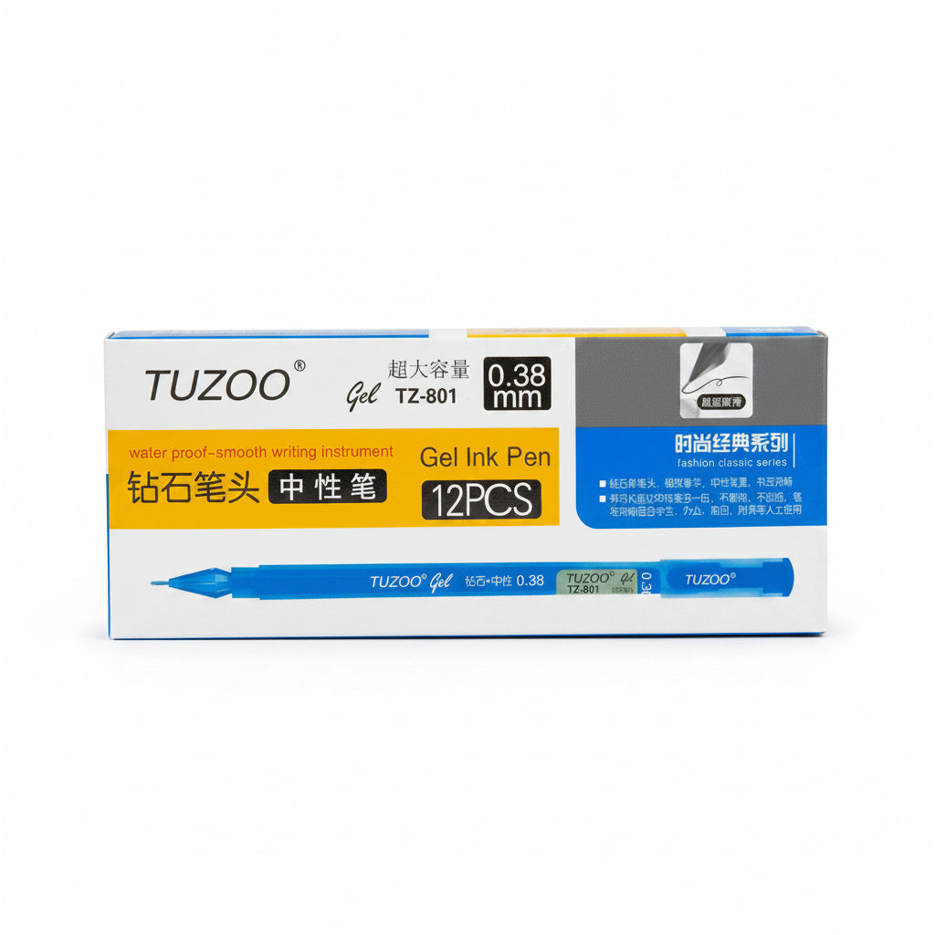 TUZOO TZ-801 0.38mm Gel Pen – Blue
