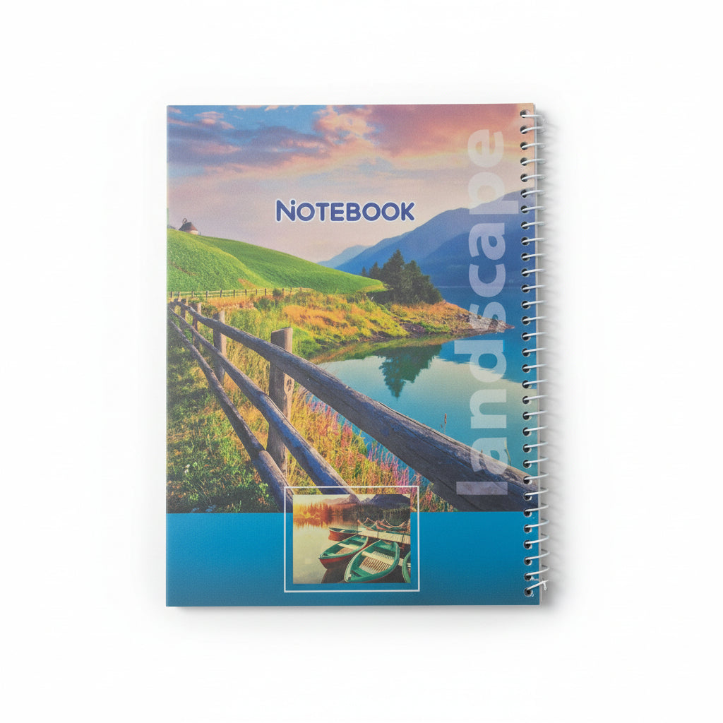 6 Subjects Wire-Bound Spiral College Notebook 240 pages Plastic Cover - arabic lines