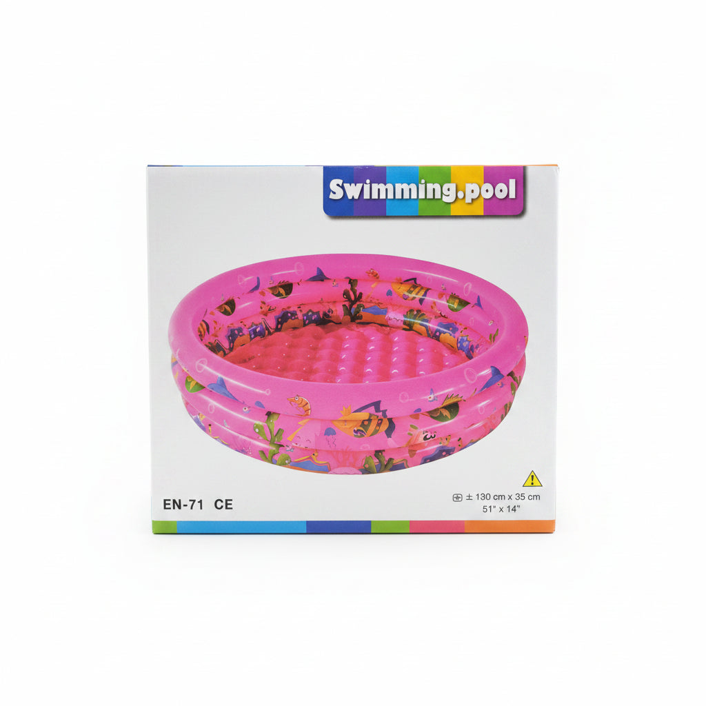 Inflatable Ocean Life Round Swimming Pool – Kids Outdoor Water Play Center 130*35cm