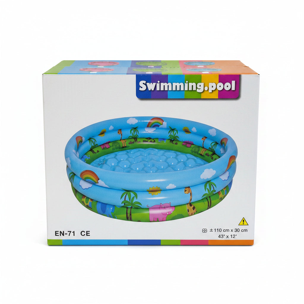 Inflatable Jungle Animal Round Swimming Pool – Kids Outdoor Water Play Center 110*30cm